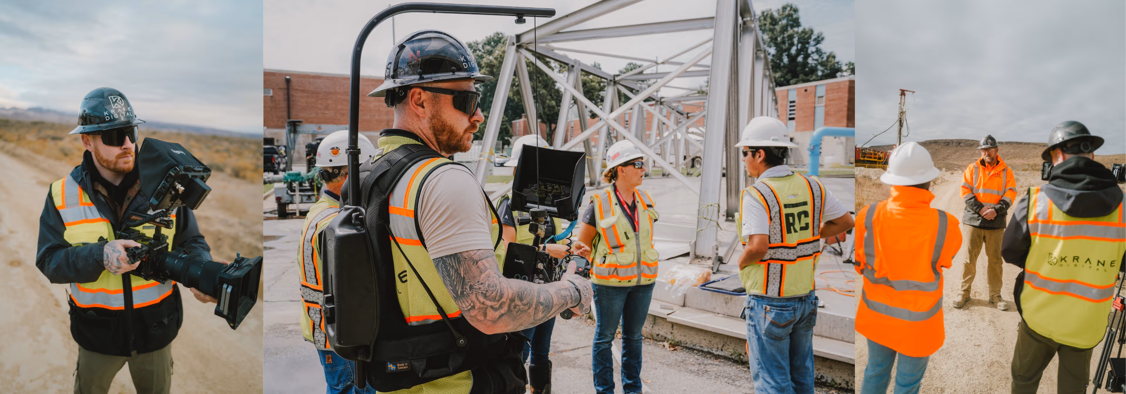 Krane Digital field media crew on active construction site